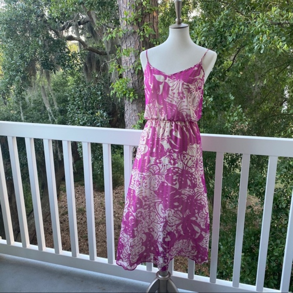 Lilly Pulitzer Metallic Purple + Gold Maxi Dress Size Small. Perfect Holidays! - Picture 10 of 12